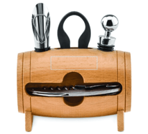 4 pcs wine set in wooden stand